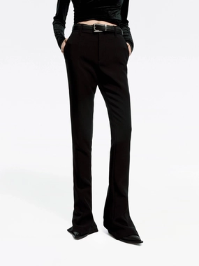 Pointed Hem Tailored Pants All weather