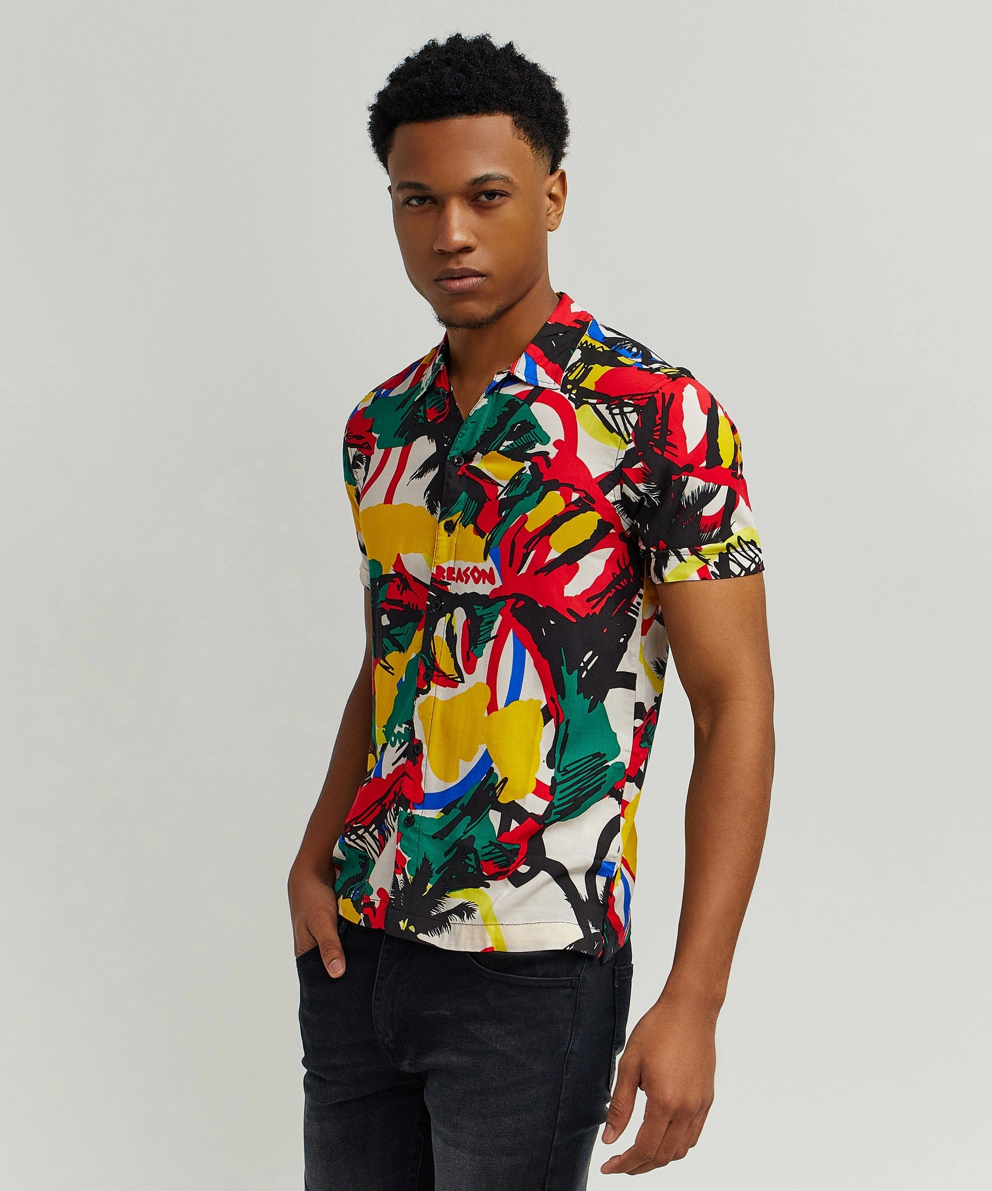 Isle Allover Print Short Sleeve Shirt Reflective Safety Accents