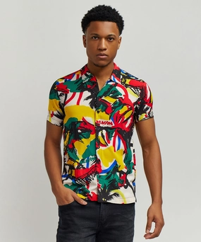 Isle Allover Print Short Sleeve Shirt EasyClean MultiFunctionalPockets