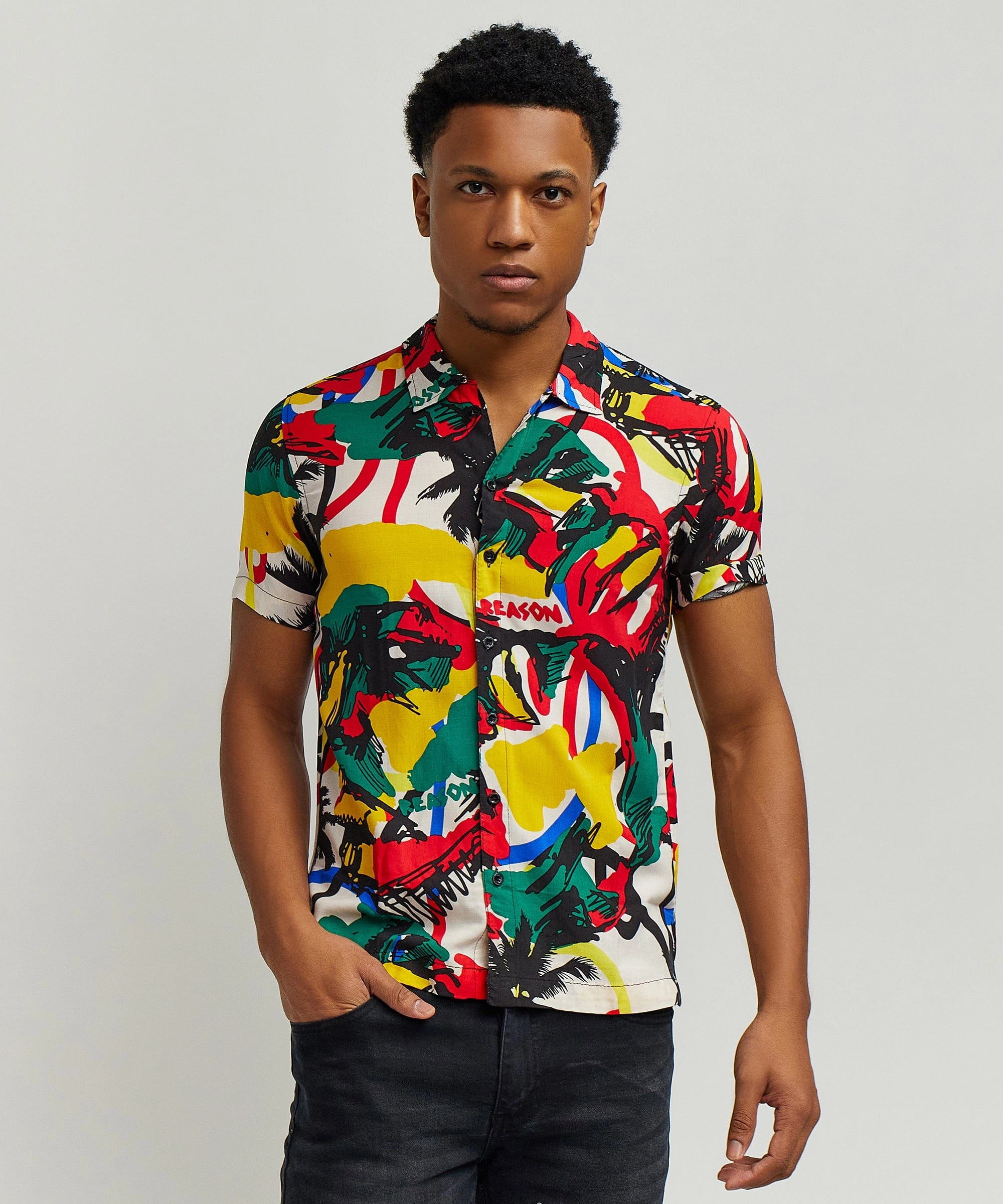 Isle Allover Print Short Sleeve Shirt Athletic Look