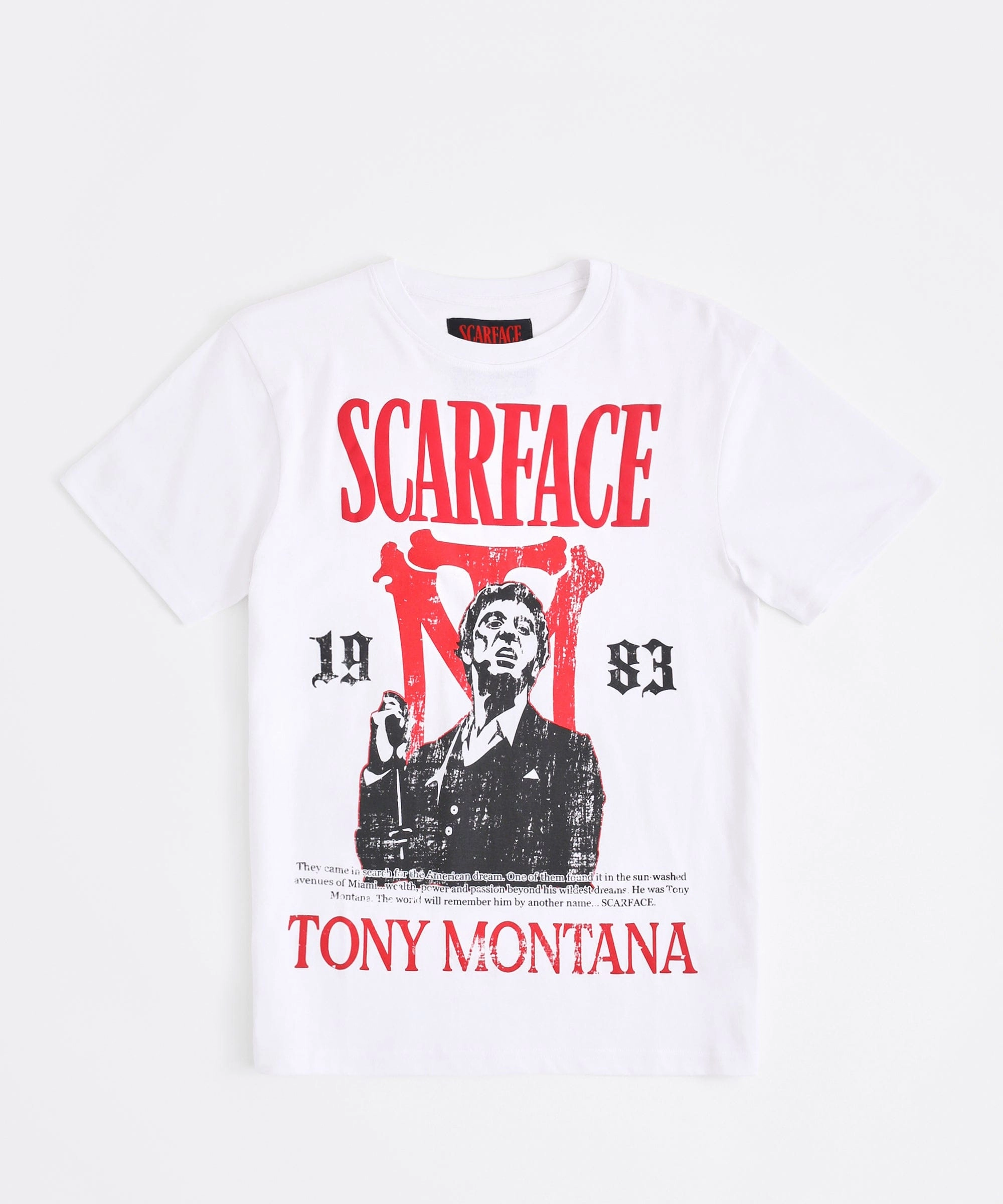 Scarface Tony Montana Short Sleeve Tee - White Light material Sporty Design