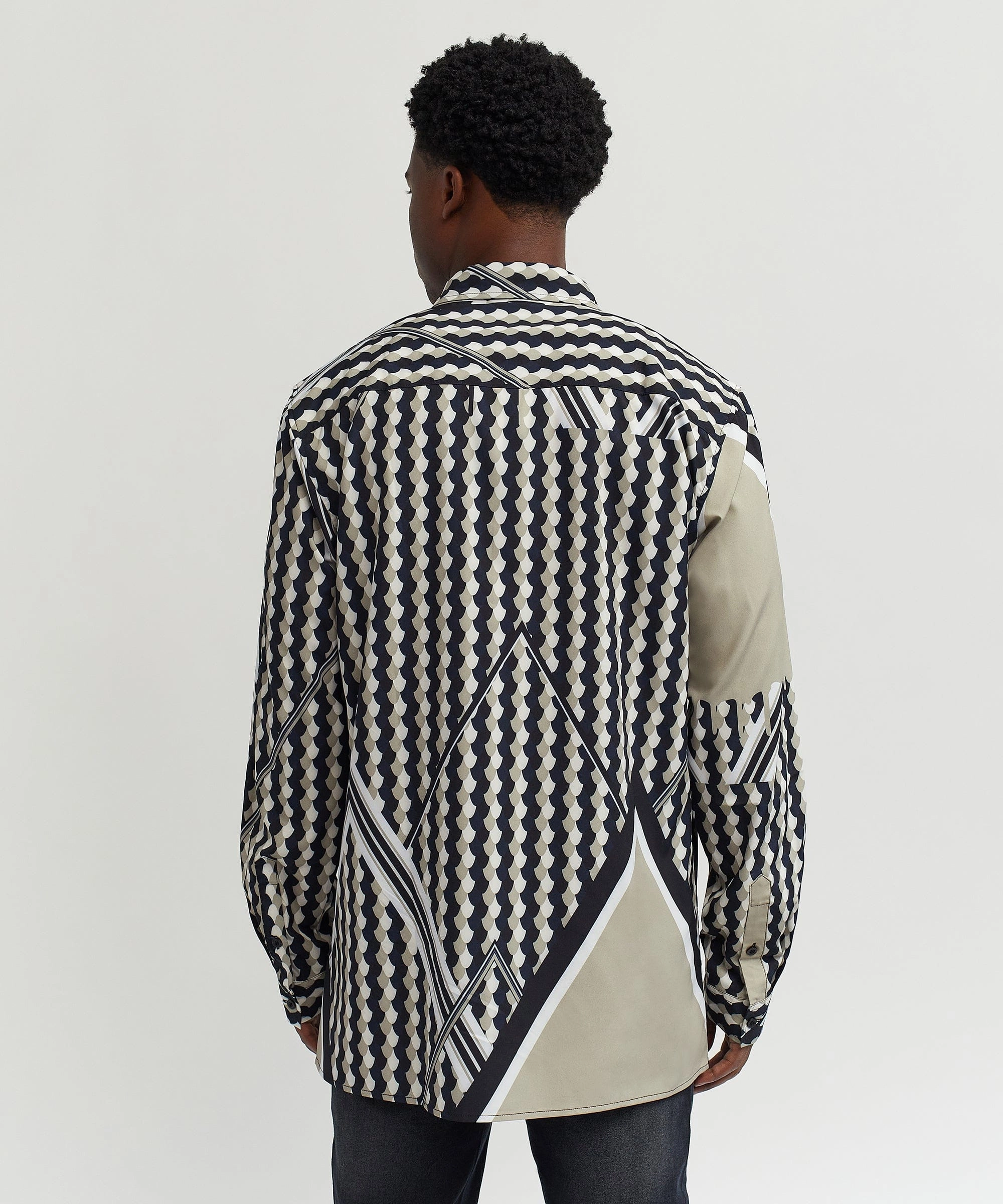 MeshVentilation QuickDryTech Geo Print Long Sleeve Woven Shirt