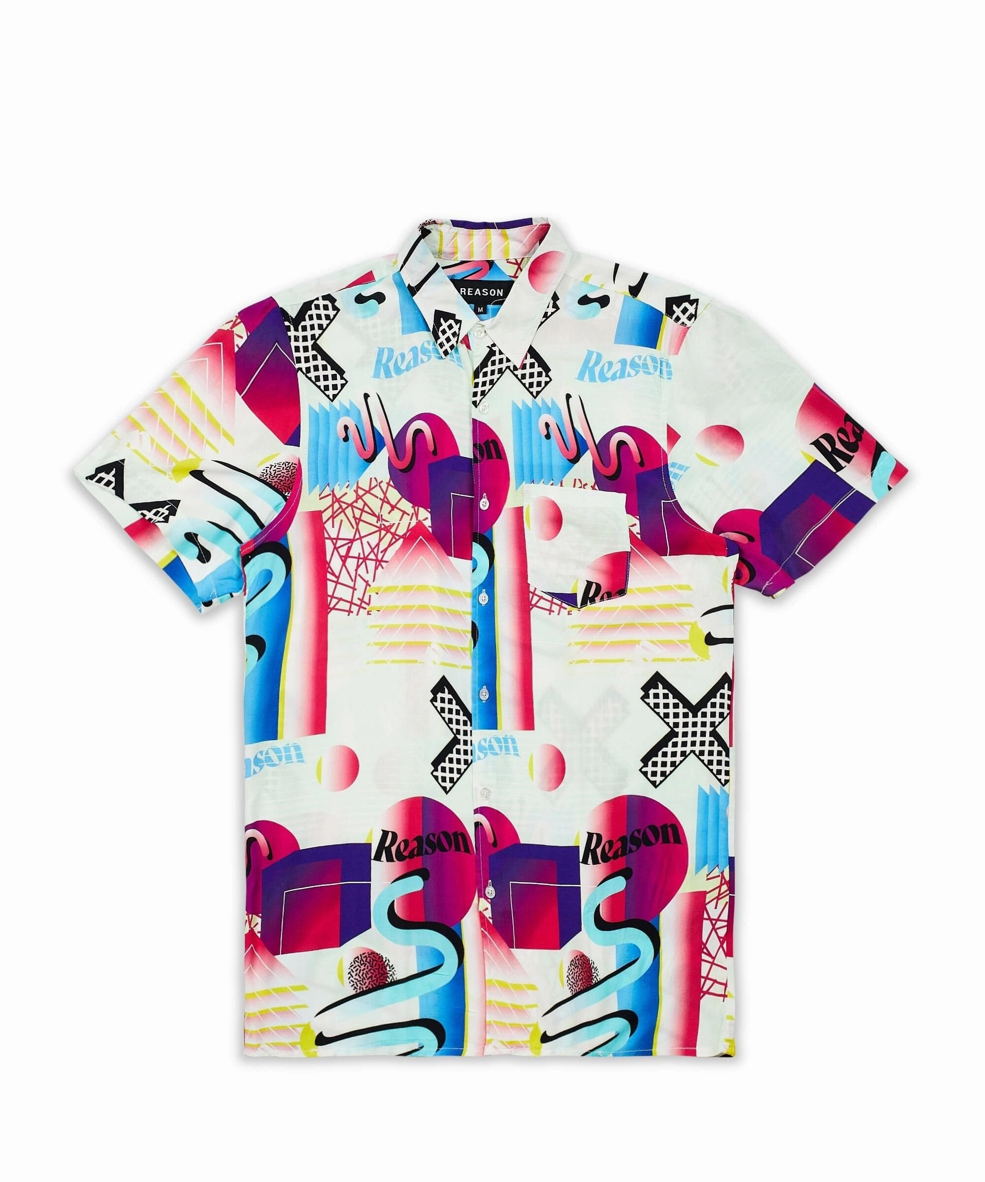 Flexible Design Geo Shape Allover Print Short Sleeve Shirt