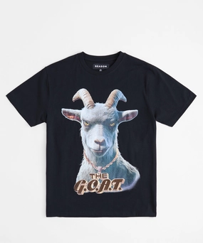 Goat Rhinestone Short Sleeve Tee - Black CarbonNeutral Production