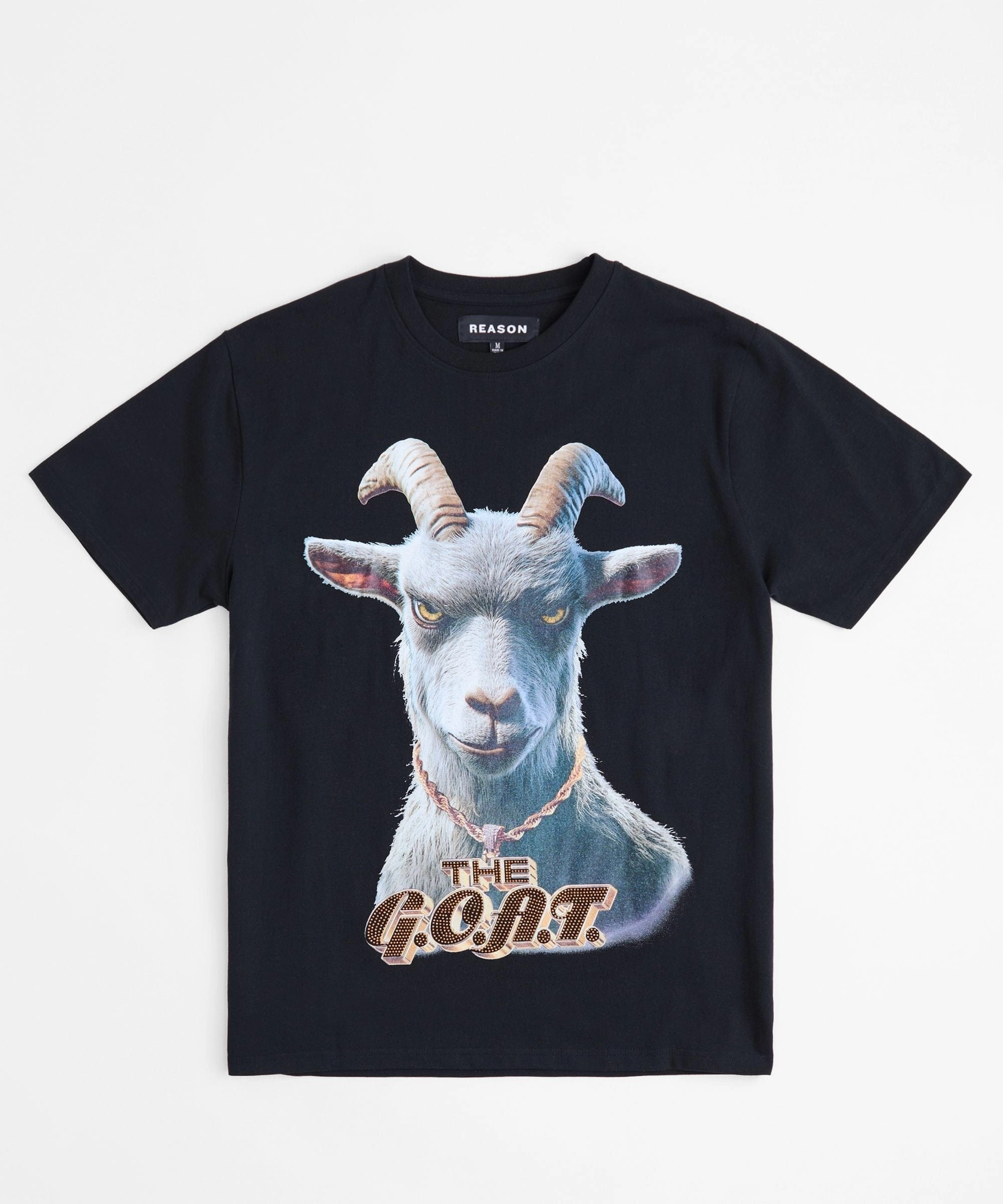 Goat Rhinestone Short Sleeve Tee - Black CarbonNeutral Production