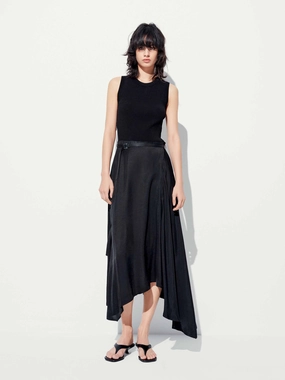 Eye Appeal Modern Twist Paneled Asymmetrical Midi Dress