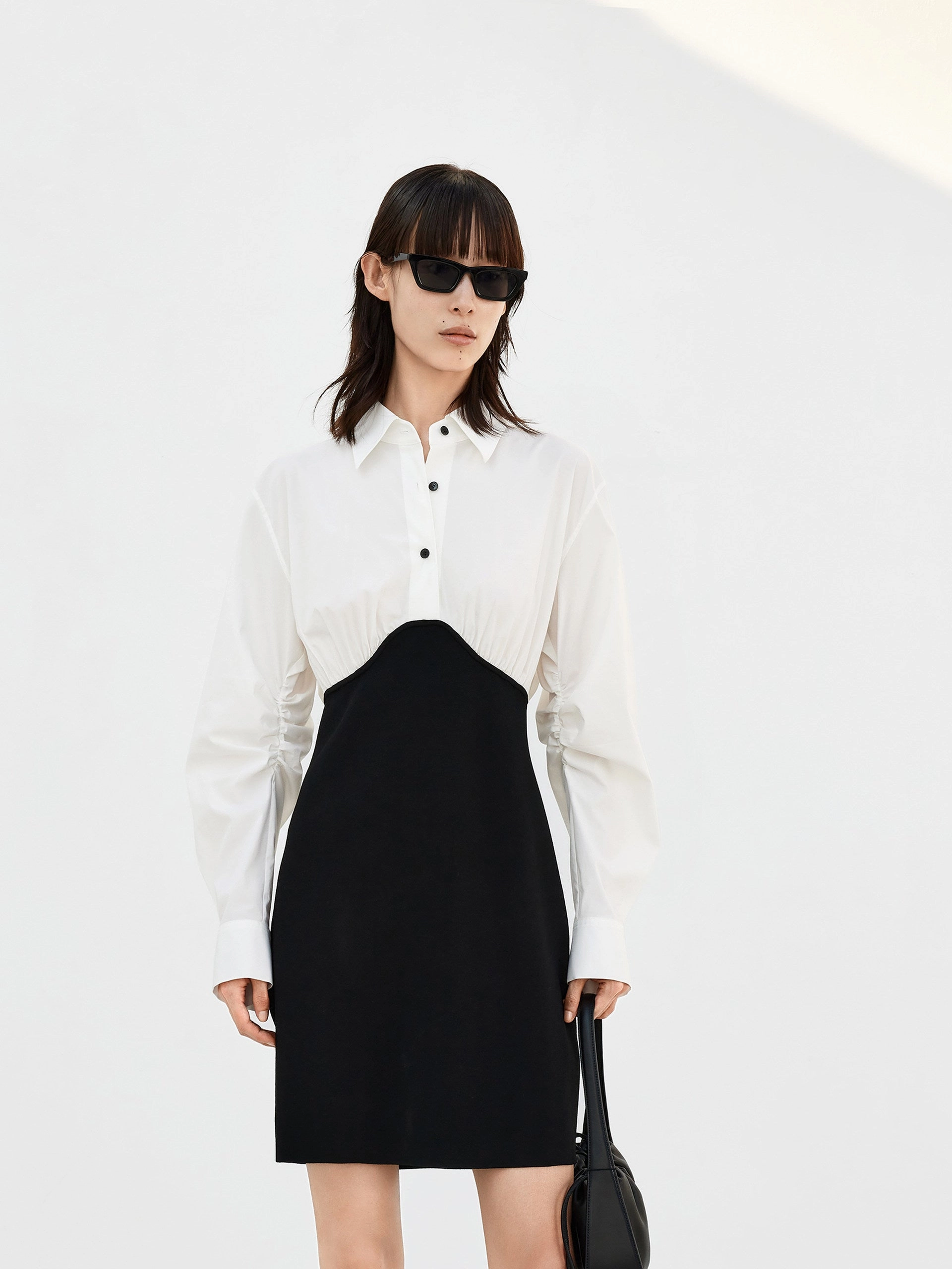 Weekend Casual Panelled Mini Shirt Dress