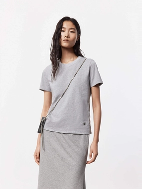 Light and Breathable Heavyweight Weave Grey Basic Cotton T-shirt