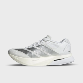 adidas Women's Adizero Boston 13 White / Matte Silver - Dash Grey Thermoformed Heel Cup