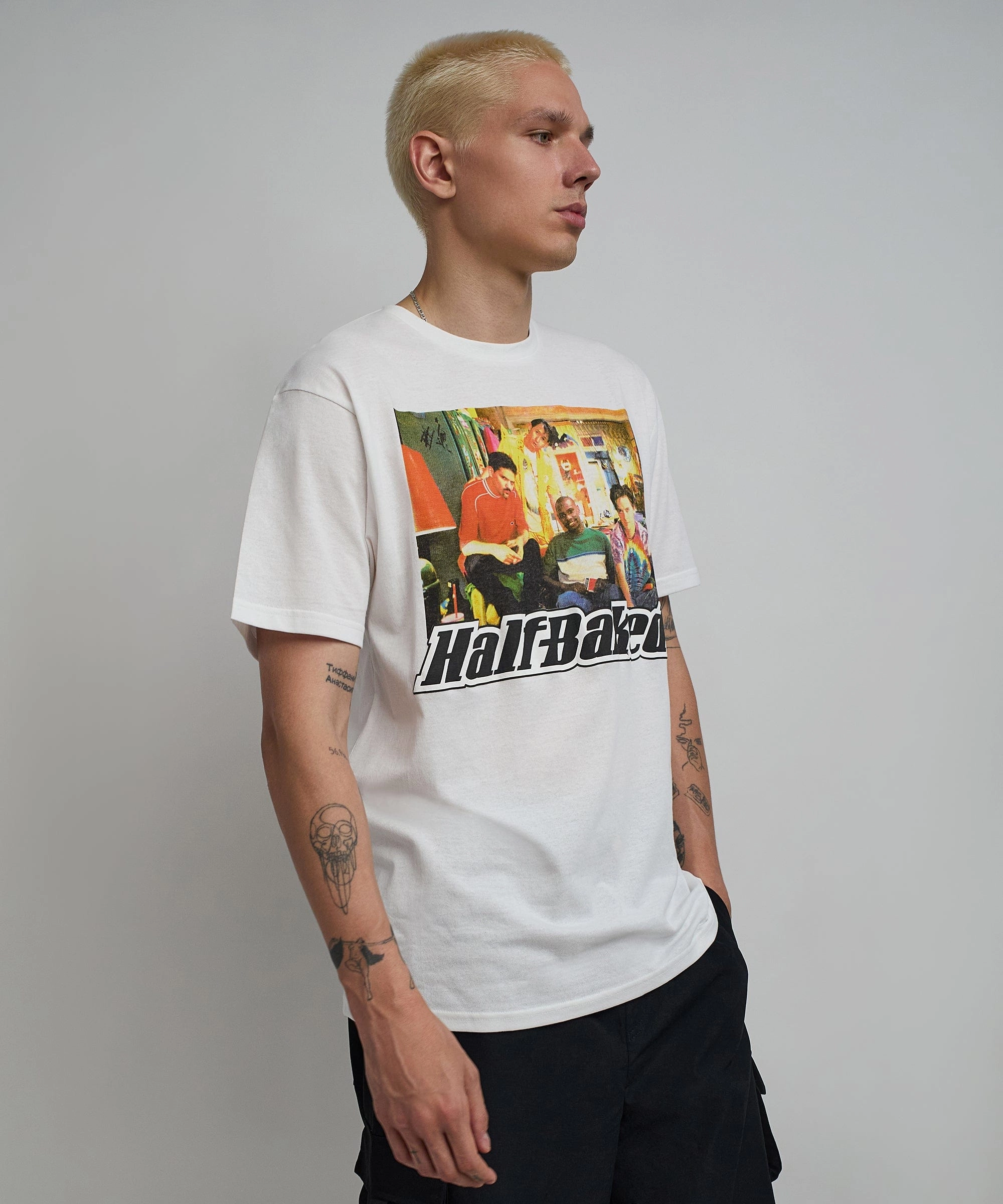 Half Baked Couch Short Sleeve Tee - White Wear Resistant Edge