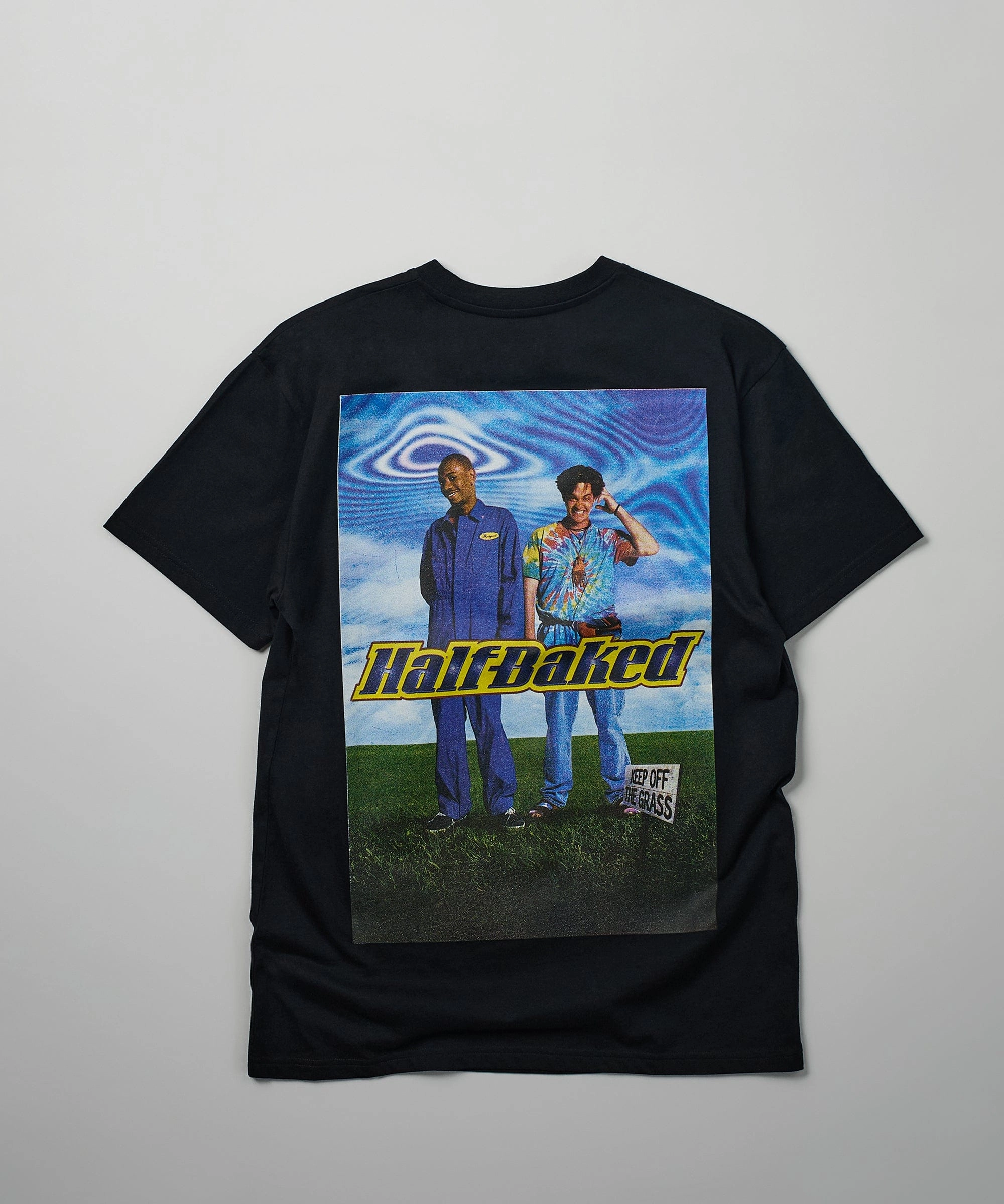 RaglanSleeve RibbedCollar Half Baked Logo Short Sleeve Tee - Black