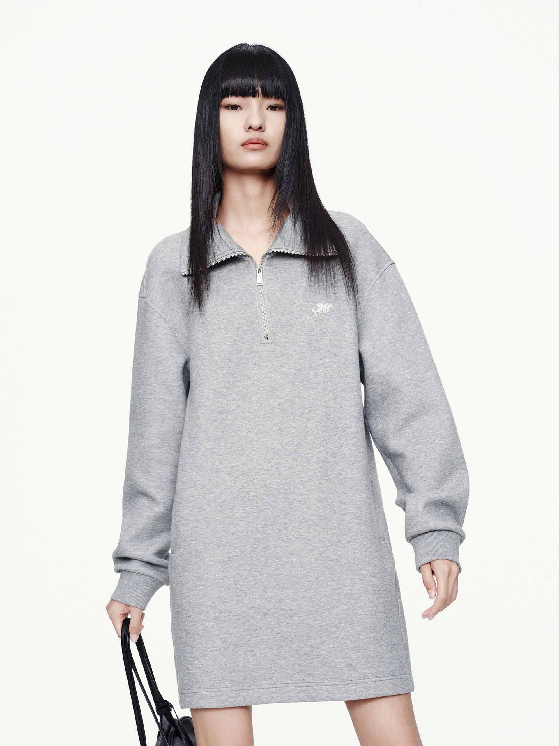 Stylish Design Half Zipper Jumper Dress