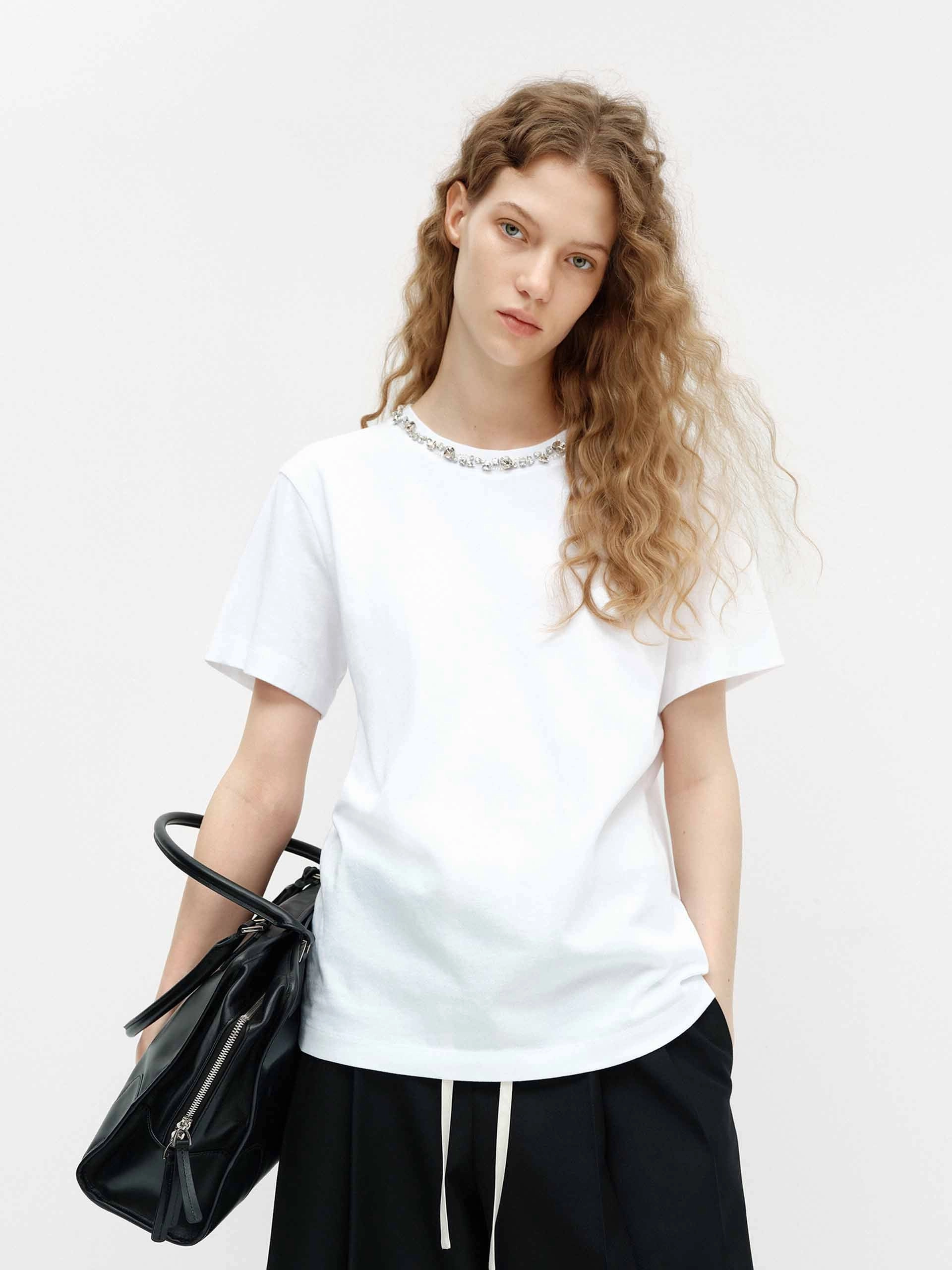 Cutout Back Cotton T-shirt Antibacterial Treatment Travel Outfit