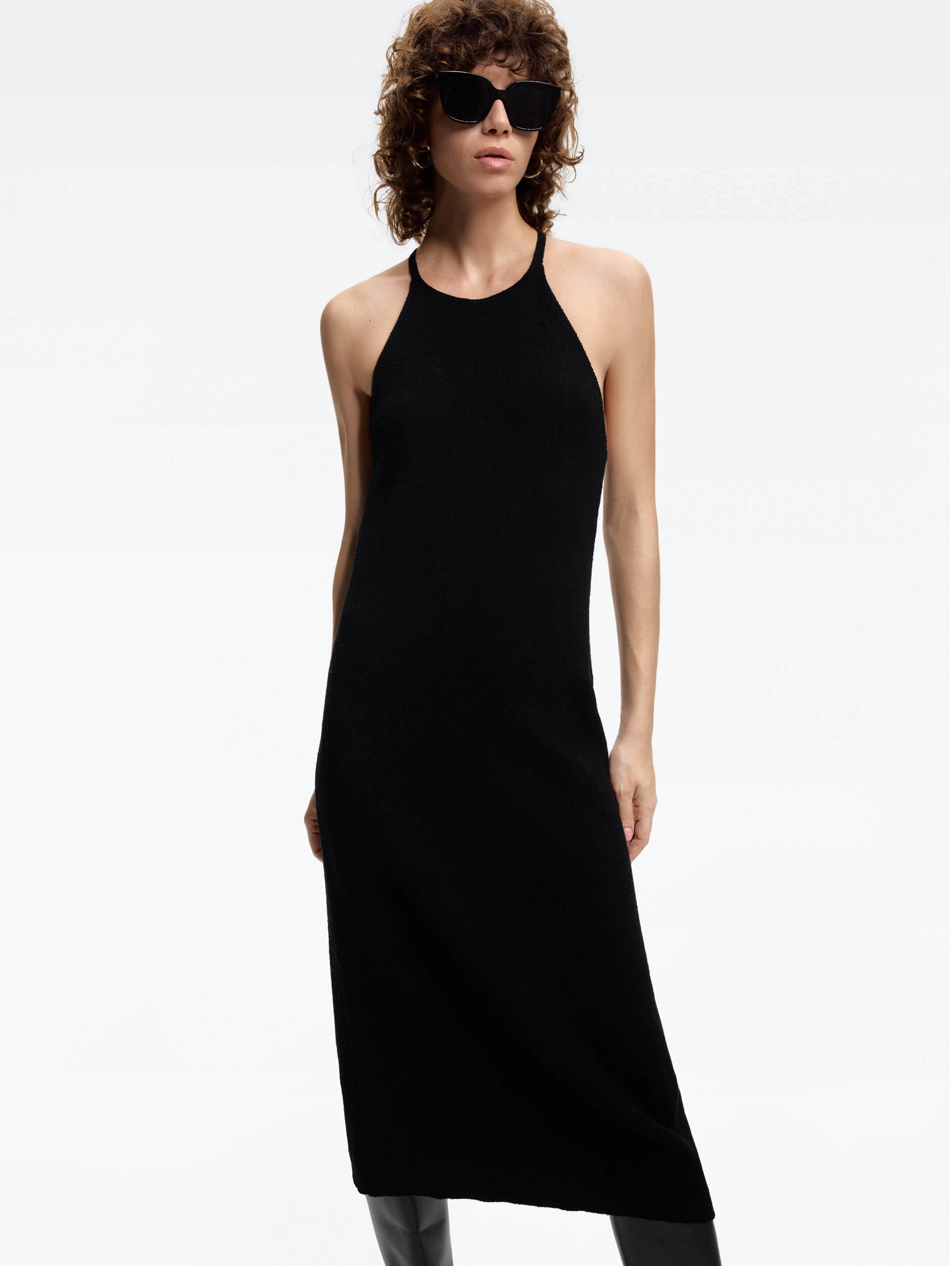 Fall Go Golden Scene Halterneck Chain Back Dress