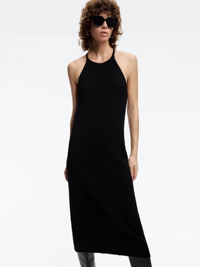 Fall Go Golden Scene Halterneck Chain Back Dress