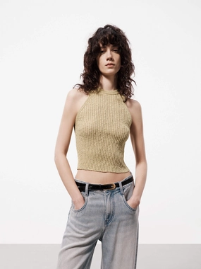 EthicallySourced LongWearingComfort Halterneck Cotton Knit Top