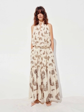 Halterneck Sleeveless Maxi Dress Balanced Lines