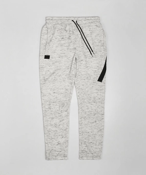 Tight Waist Performance Design Fit Haram Slim Fit Fleece Jogger With Zip Detail - White