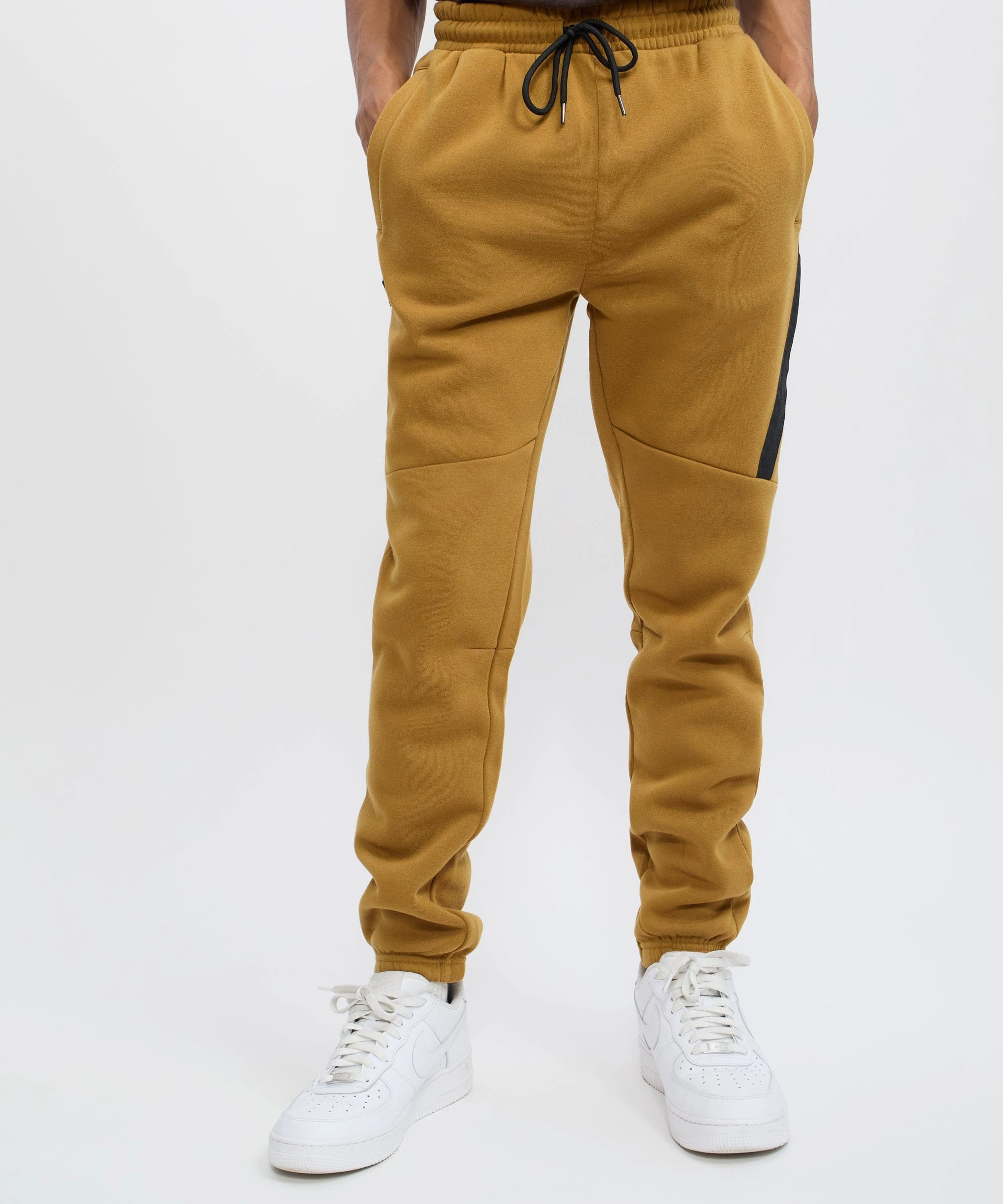 Haram Slim Fit Light Grey Jogger With Zip Detail - Khaki Lightweight Fit Metallic accents