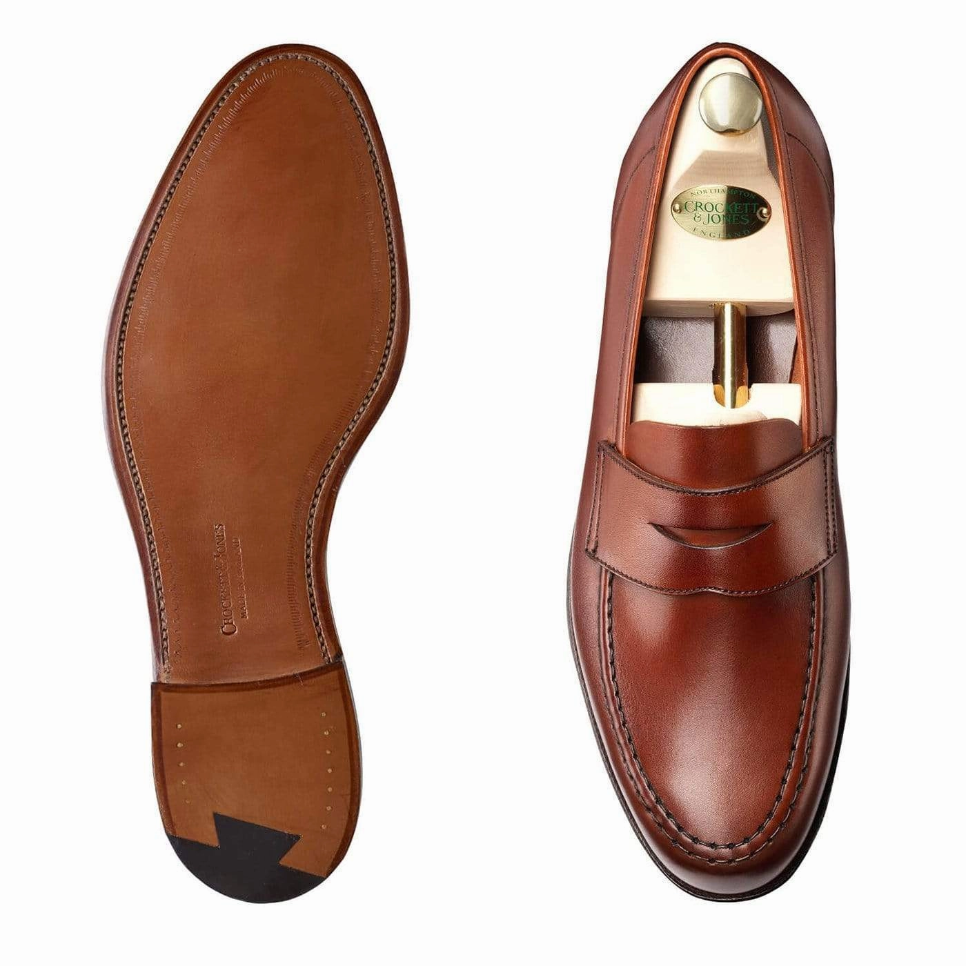 Harvard Chestnut Burnished Calf Crocodile Embossed Firm Grip
