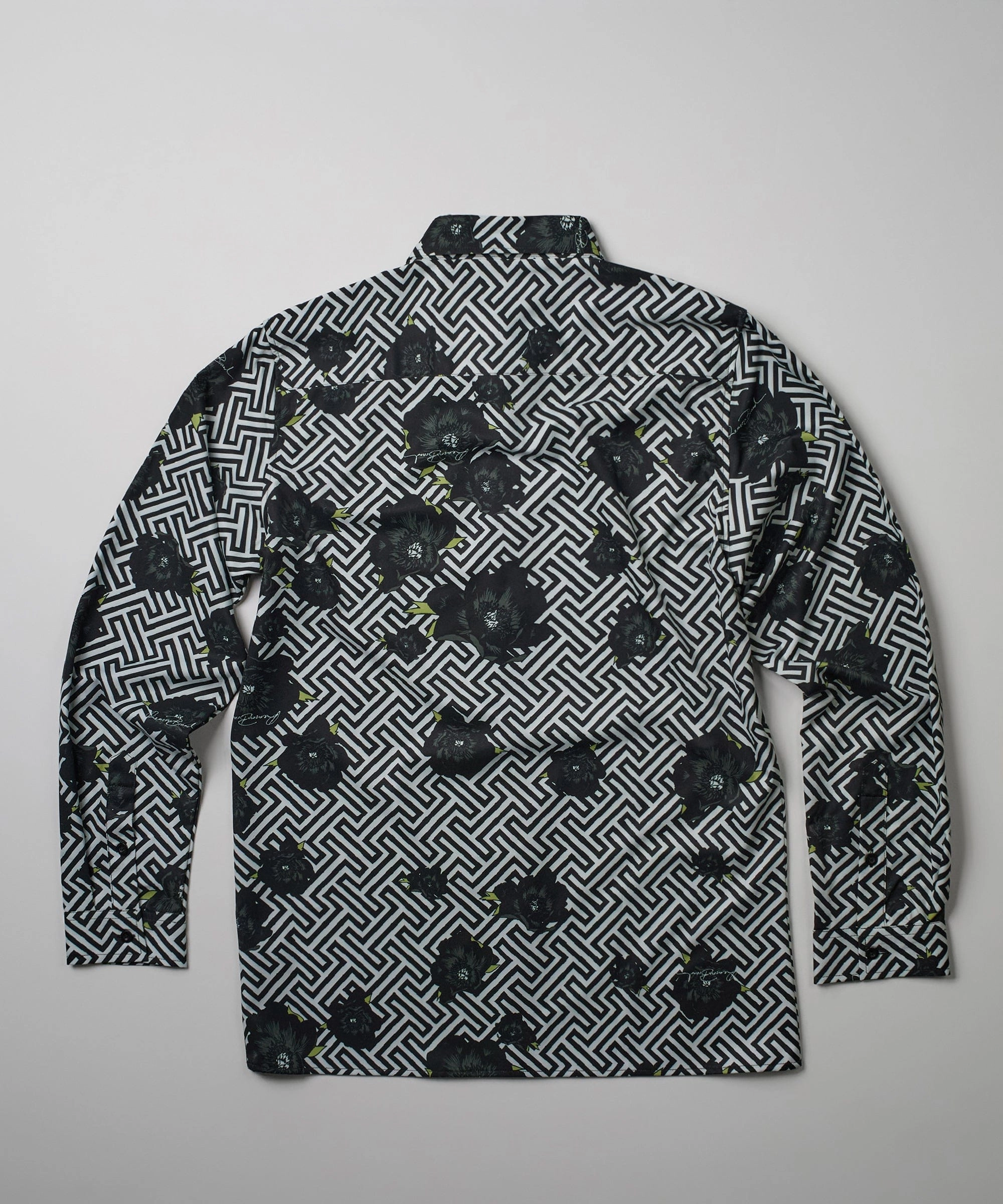 RollUpCuff Comfortable Cotton Harwood Allover Print Viscose Long Sleeve Woven Shirt