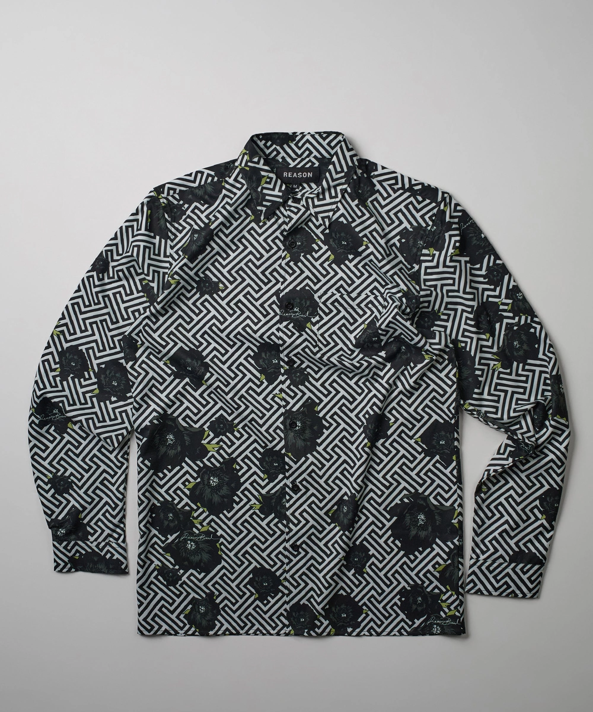 Harwood Allover Print Viscose Long Sleeve Woven Shirt AthleisureCompatible Anti Odor Finish