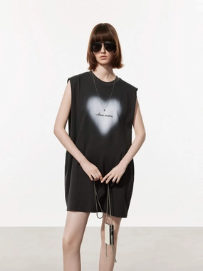 Bold Look Trendy pick Heart Print T-shirt Dress