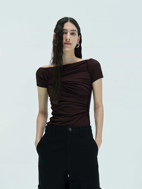 Cutout Detail Draped Top AntiStatic Treatment QuickDry Performance