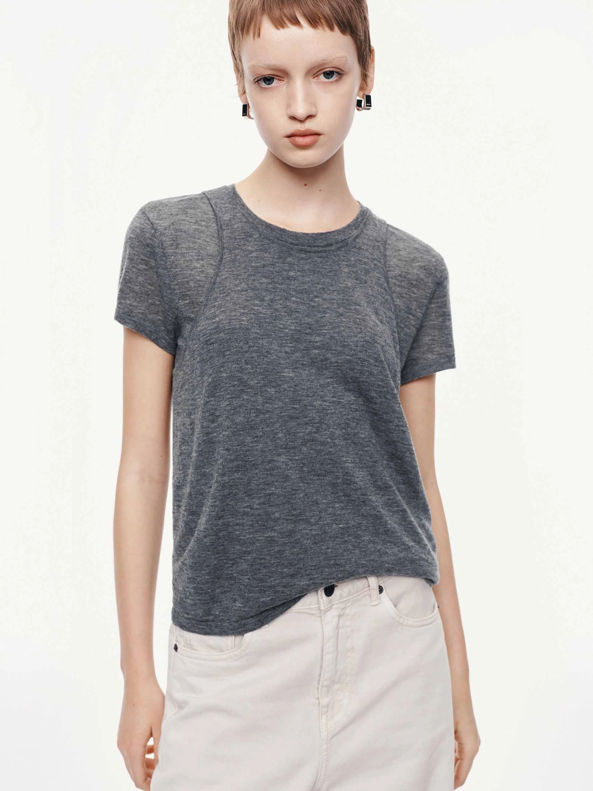 LightweightLayeredFabric Microfiber texture Wool Knitted Top With Tank