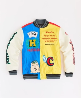 Non Bulky Design Compression Fit Technology Hustler Varsity Jacket