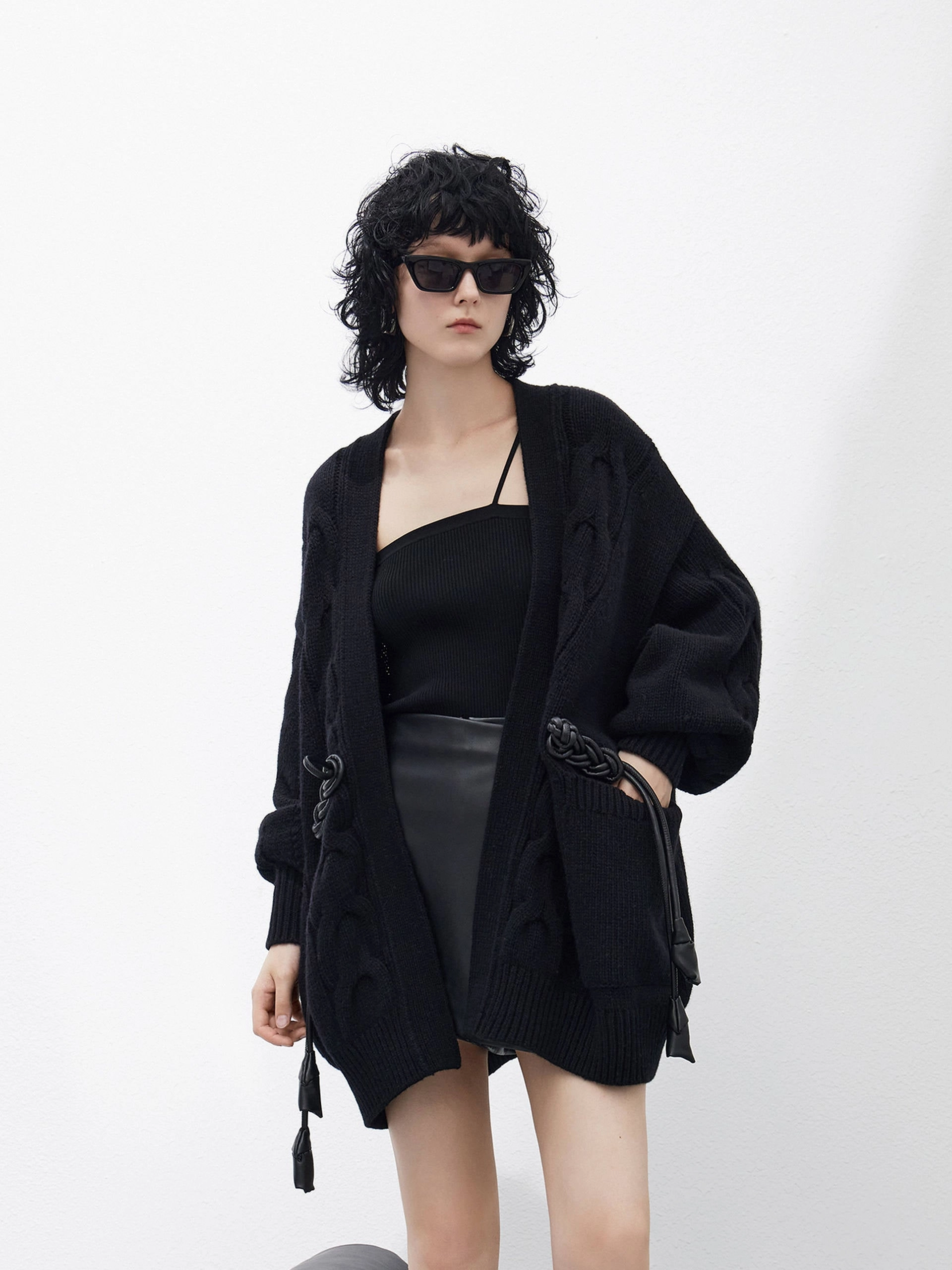 Cheongsam Buckle Wool Cardigan SoftTouchFinish Durable Hem Stitching