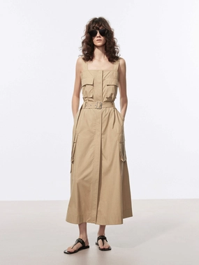 Long Line Cargo Dress Drawstring-Closure MoistureWickingTechnology