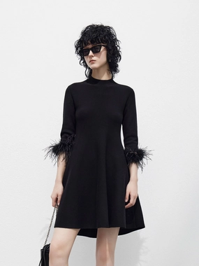 Sunset Glow High Neck A-line Dress