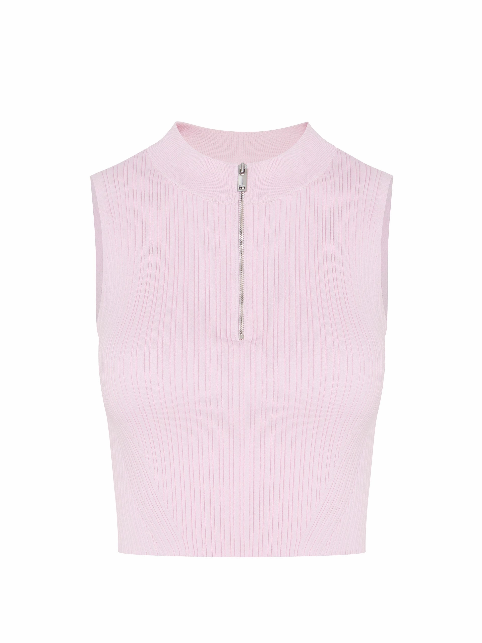 SoftFeel Fabric Half Zipped Rib Top