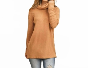 High Neck Sweater In Camel Essential Wardrobe Winter Ready Knit