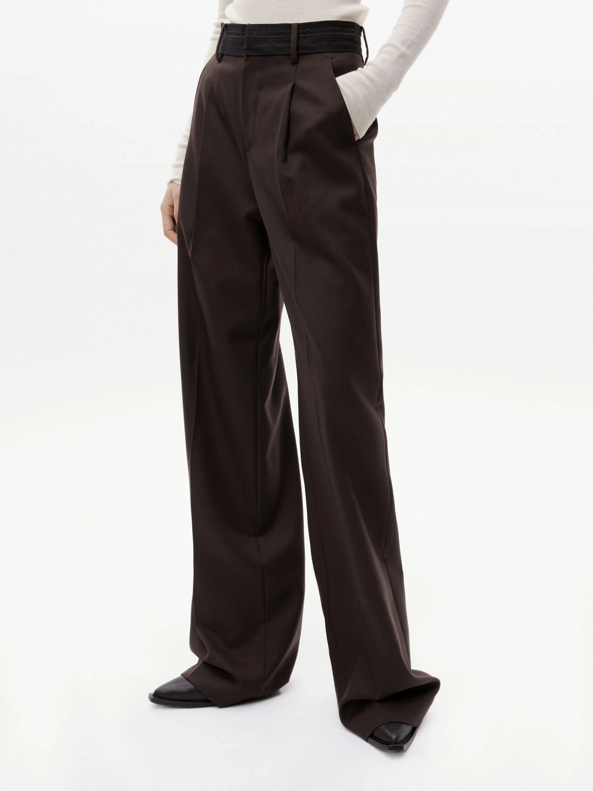 Full Length Straight Pants Versatile Waist Timeless Layers