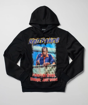 Half Baked Just Weed Hoodie - Black StretchFit Design StretchMaterial