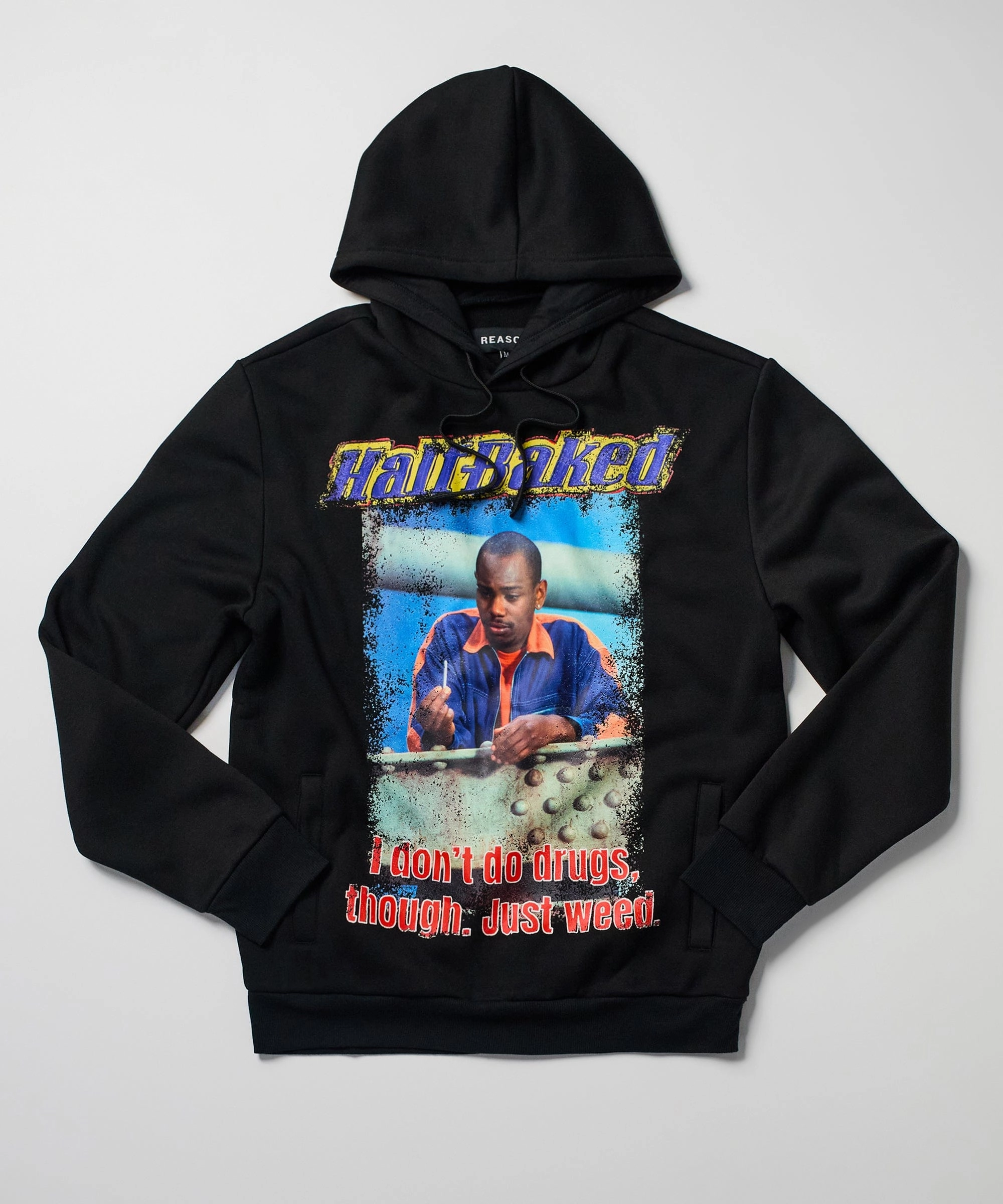 Half Baked Just Weed Hoodie - Black StretchFit Design StretchMaterial