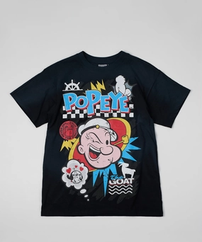 Popeye Vintage Wash Short Sleeve Tee - Black Reflective Safety Accents