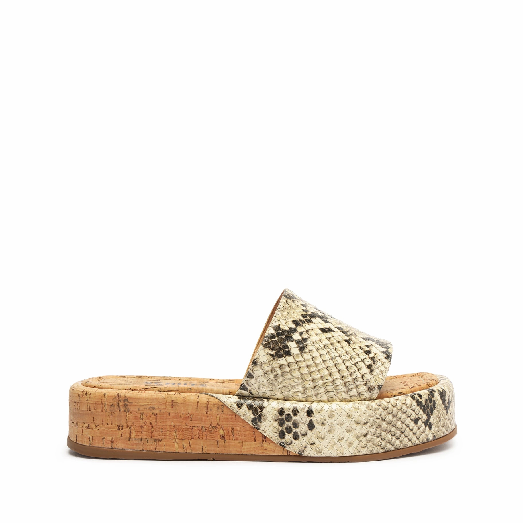 Yara Snake-Embossed Leather Sandal Stability Posts Light Travel