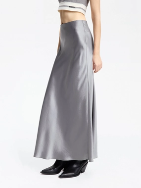 HighRiseWaistband Secure Closures High Rise Satin Maxi Skirt