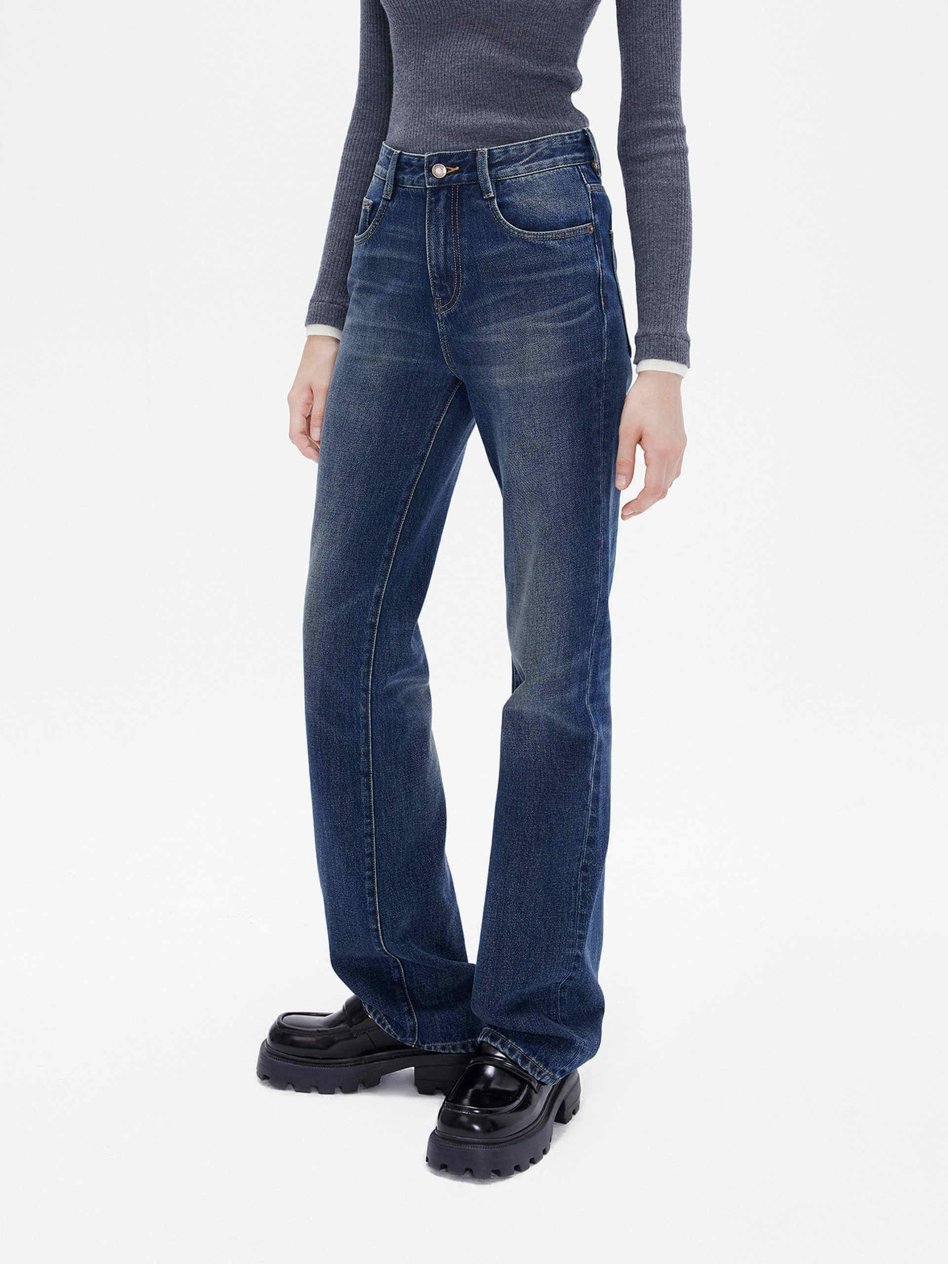 Couple Look Lightweight Elegant Party Look Winter Warmth High Rise Straight Jeans