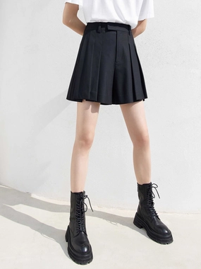 Wool-blend Pleated Culottes Day Comfort
