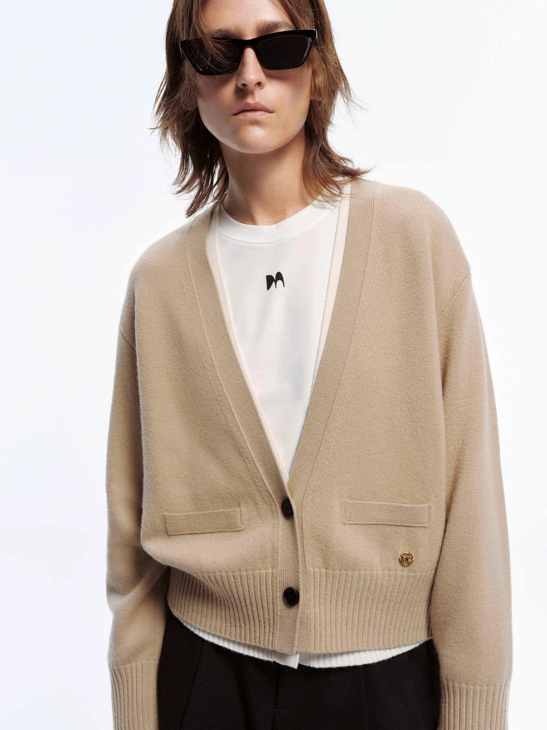 V-neck Wool Knit Cardigan Comfortable clothing