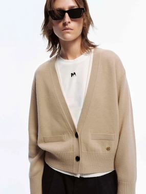MultiPurposeUtility V-neck Wool Knit Cardigan