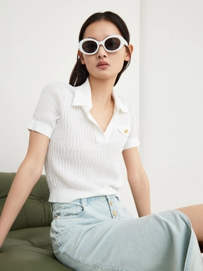 Polo Collar Structured Top SeamlessSidePanels