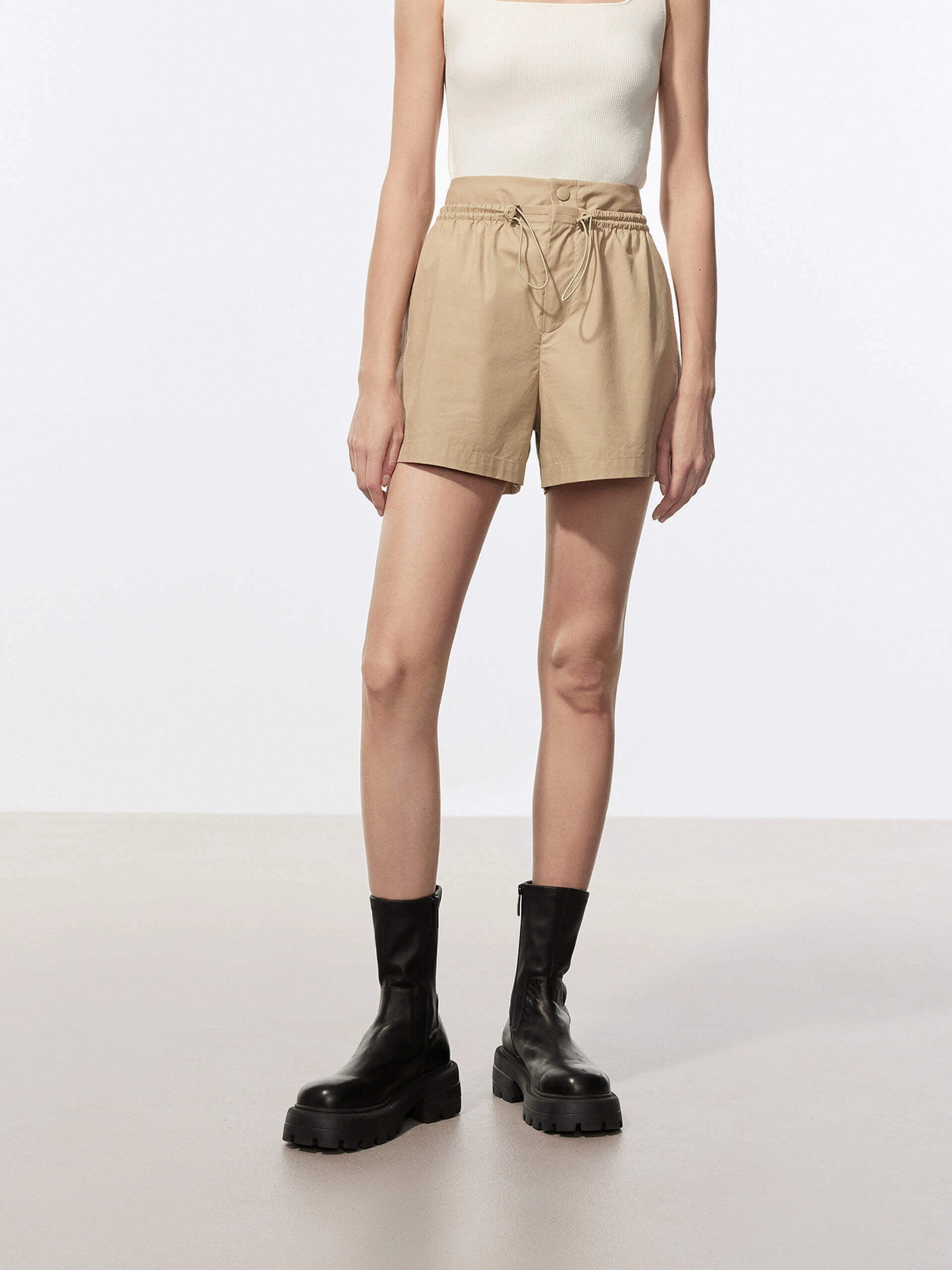 High Waist Drawstring Shorts Core Ease