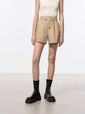 Stretch Material All Fit High Waist Drawstring Shorts