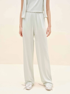Hygienic Inner Layer Eco Friendly Dye High Waist Drawstring Trousers