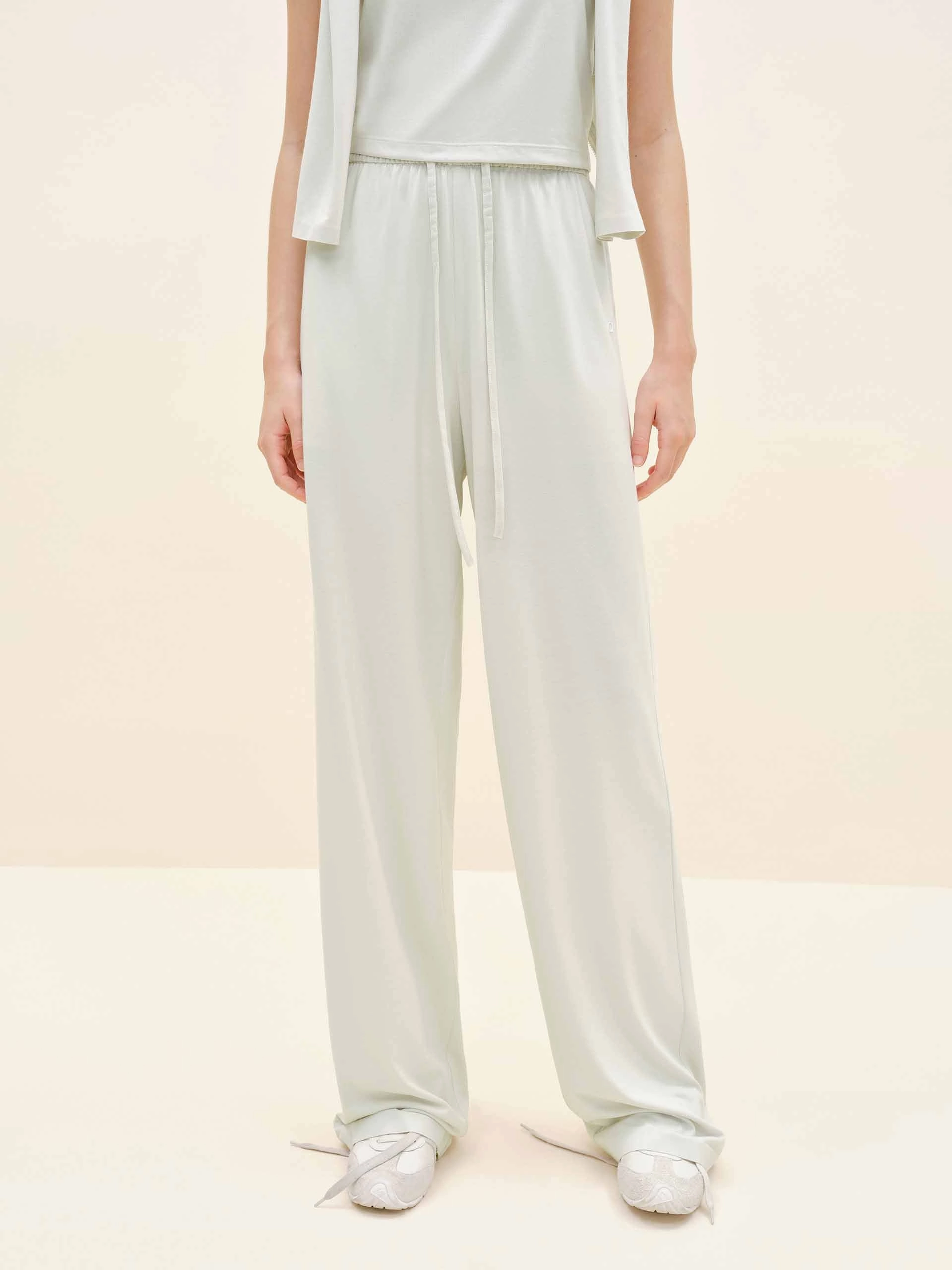 High Waist Drawstring Trousers Flexible Motion